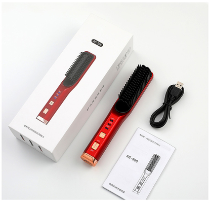 Bàn chải duỗi tóc không dây Màn hình LED USB di động có thể sạc lại không dây