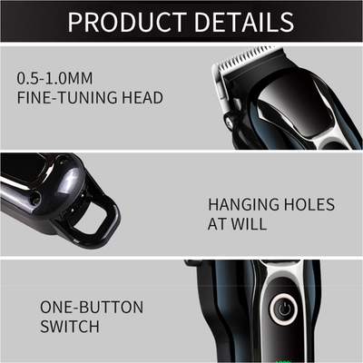 Tông đơ cắt tóc tinh tế cao cấp dành cho nam giới Sạc USB gia dụng với pin mạnh mẽ
